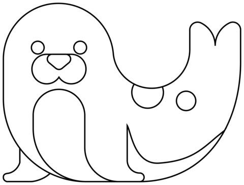 Seal Emoji Coloring Page